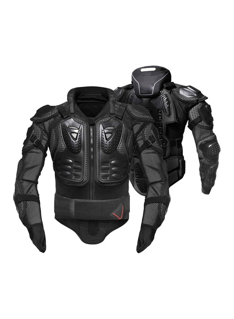 NANAO Adult Motorcycle Protective Jacket Armor Protector Removable Racing Jacket Motocross Spine Chest Motocross Protective Shirt 2XL(Black) - Image 3