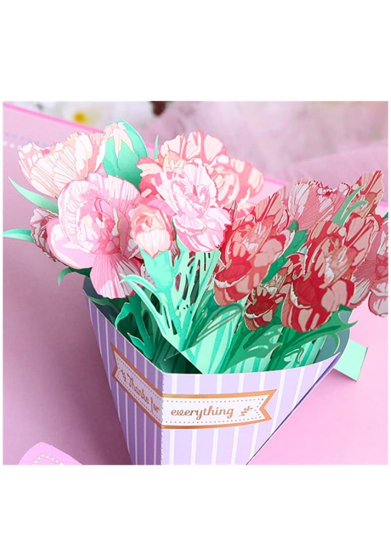 Y&D Thanks for Everything, Pop Up Greeting Cards with Envelopes, Mother's Day 3D Flowers Bouquet, Thank you Card Her, Teacher Appreciation, Mother, Anniversary, Wedding, Thanksgiving - Image 3