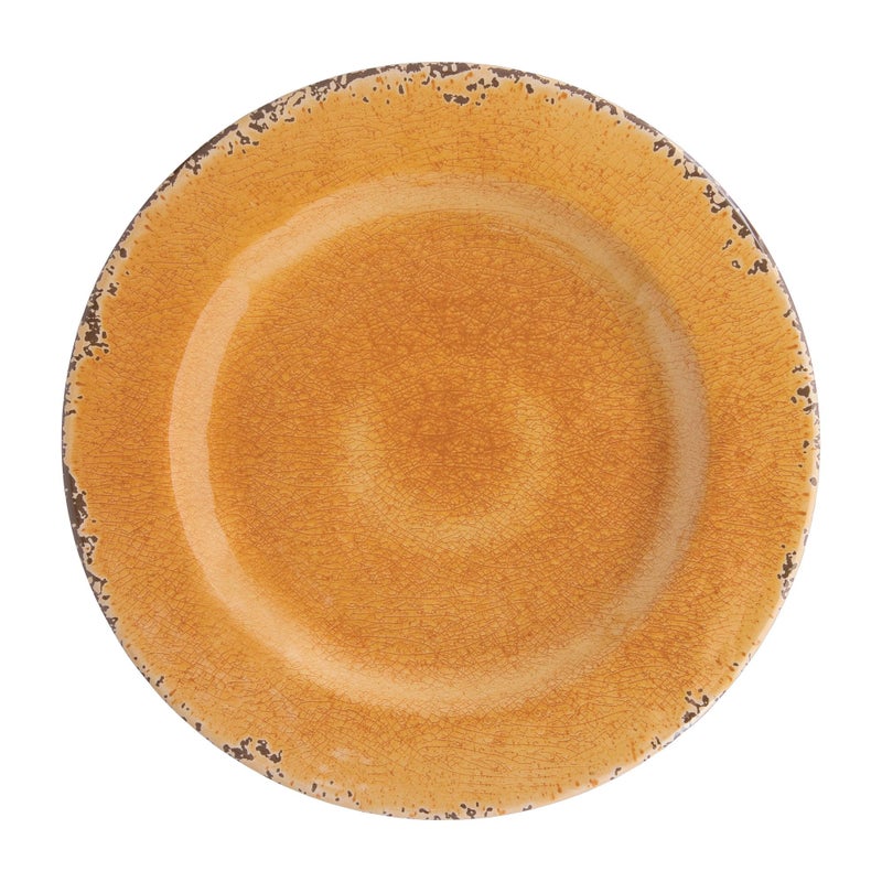 UP UPware Melamine Dinner Plate Set of 6  BPA-Free Dishwasher Safe Round Plates Dinner Dishes for Main course  Pasta  and Salad  11 Inch Dinner Plates (Crackle  Orange) - Image 4