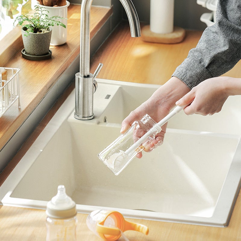 Baby Bottle Brush Long Handle for Cleaning Cups and Bottles Kitchen Scrubber - Image 2