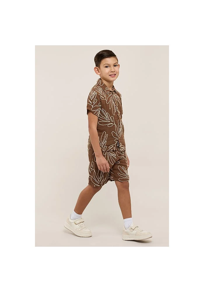R&b Embroidered Shirt & Shorts Set
