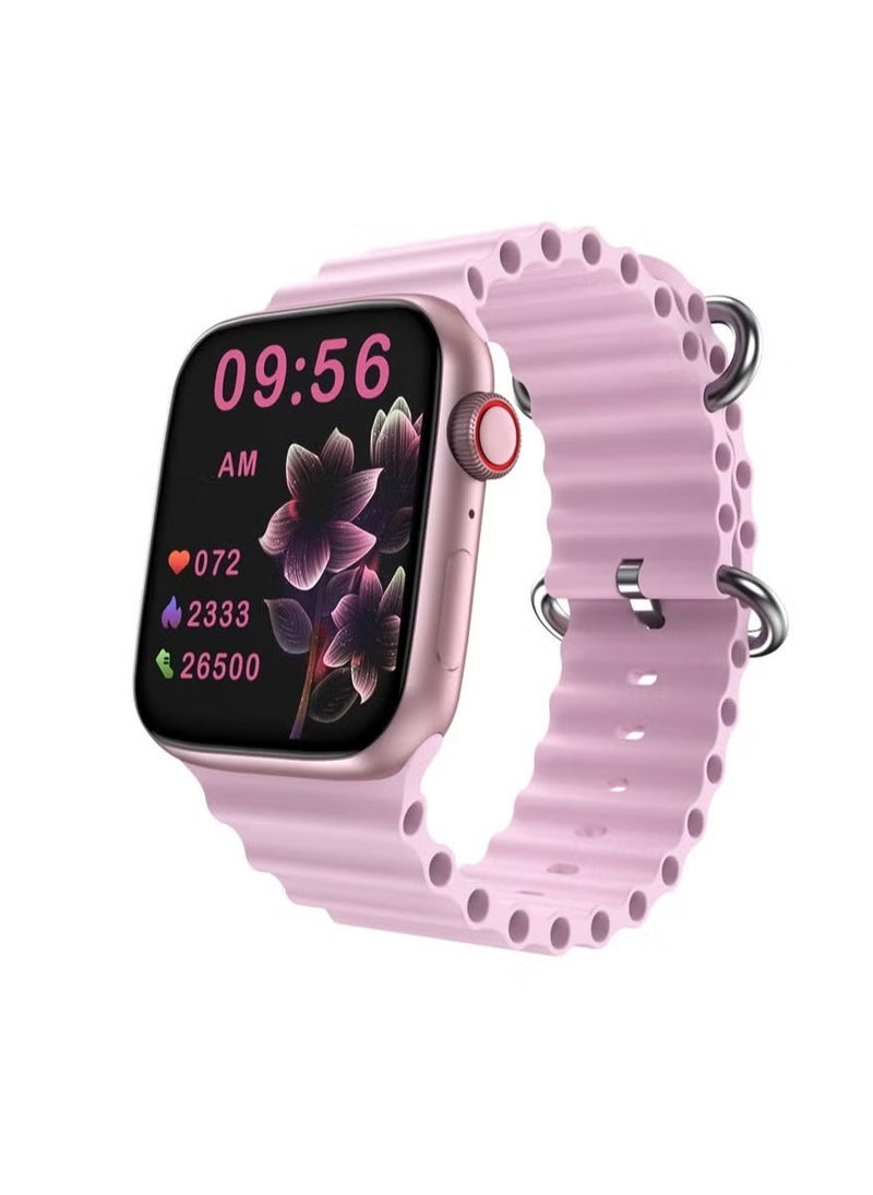 modio MW09 Mini 36MM Smart Watch for Ladies & Girls with 2 Pair Straps, Wireless Charger – Stylish, Compact Design, Fitness Tracking, Heart Rate Monitor, and More – Pink - Image 2