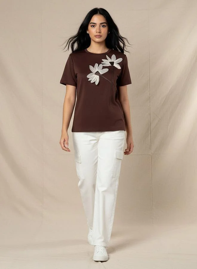 2Xtremz 2Xtremz T-shirt with Floral Applique