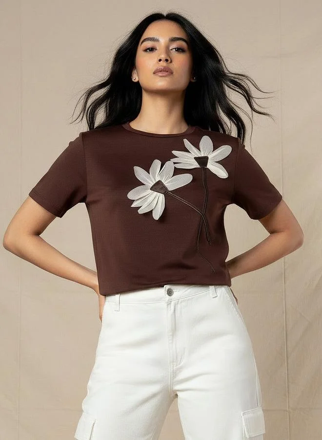 تواكستريمز 2Xtremz T-shirt with Floral Applique