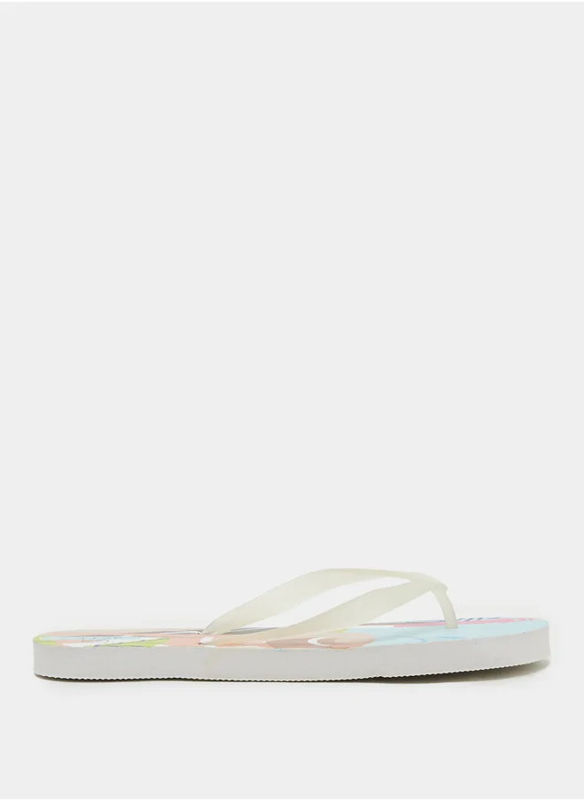 Styli Beach Print Flip Flops