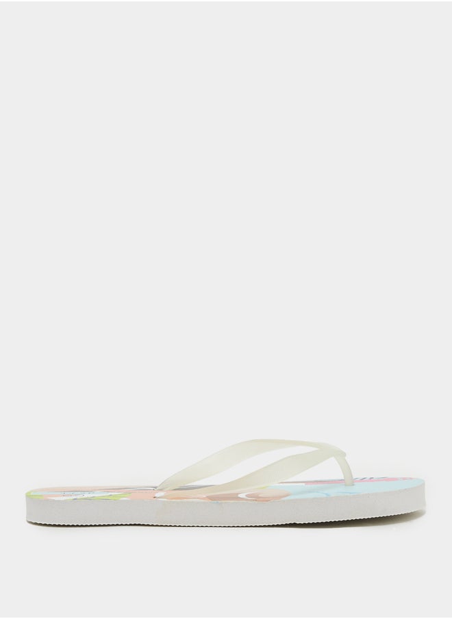 Styli Beach Print Flip Flops  - Image 1