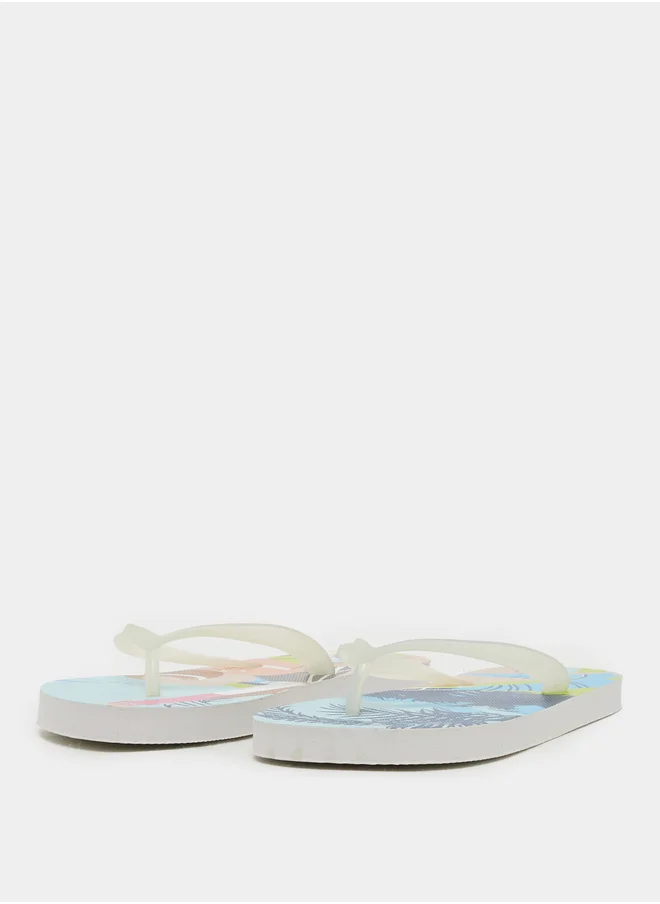 Styli Beach Print Flip Flops
