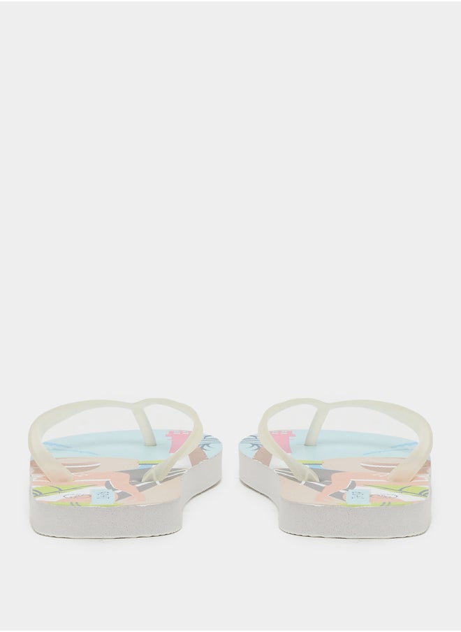 Styli Beach Print Flip Flops  - Image 4