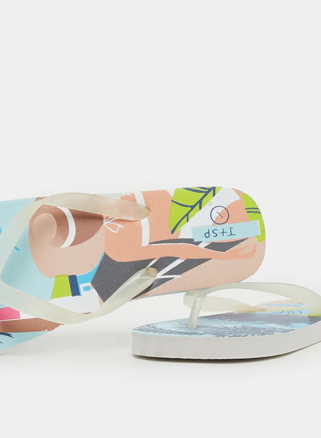 Styli Beach Print Flip Flops
