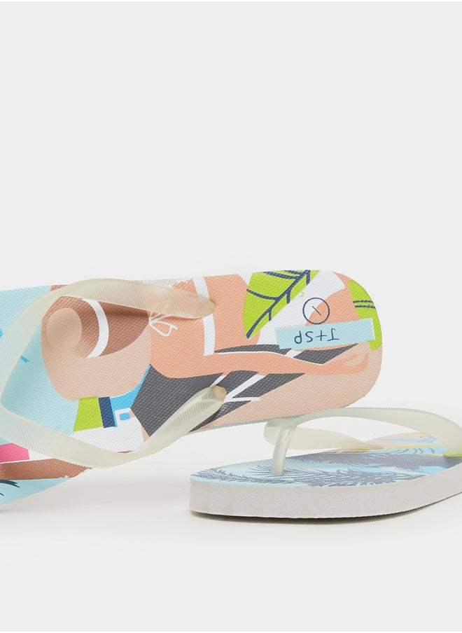 Styli Beach Print Flip Flops  - Image 3