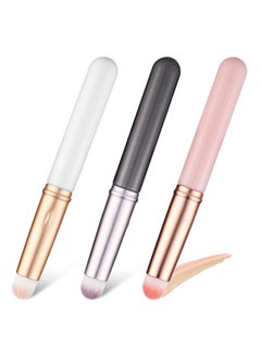 Baluue Baluue 3pcs Lip Blending Brush, Short Handle with Cap, Soft Synthetic Fiber, Multicolor Makeup Applicator for Lips and Face, Portable Makeup Tools 
