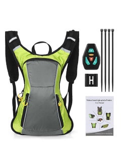 Generic LED Turn Signal Backpack IPX5 Waterproof Reflective Backpack with Direction Indicator USB Rechargeable Safety Light Bag Wireless Remote Control Bicycle Bag for Cycle Running Walking Jogging  - Image 1