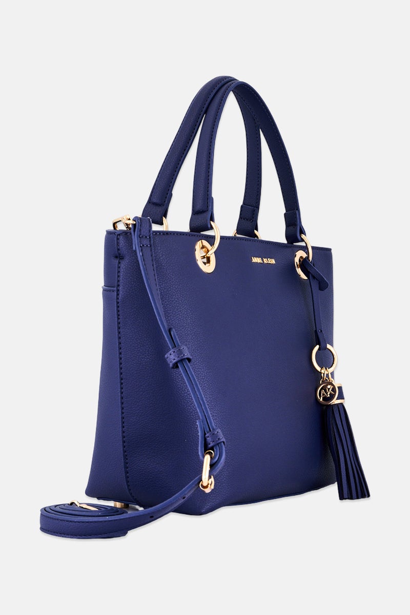 ANNE KLEIN Women Metal Tassel Detail Tote Bag, Navy - Image 2