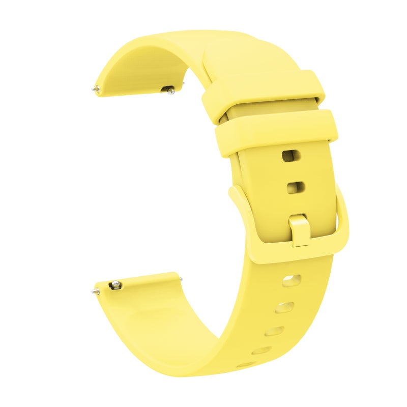 S-TOP For Garmin Forerunner 255S 18mm Solid Color Soft Silicone Watch Band(Yellow) - Image 2