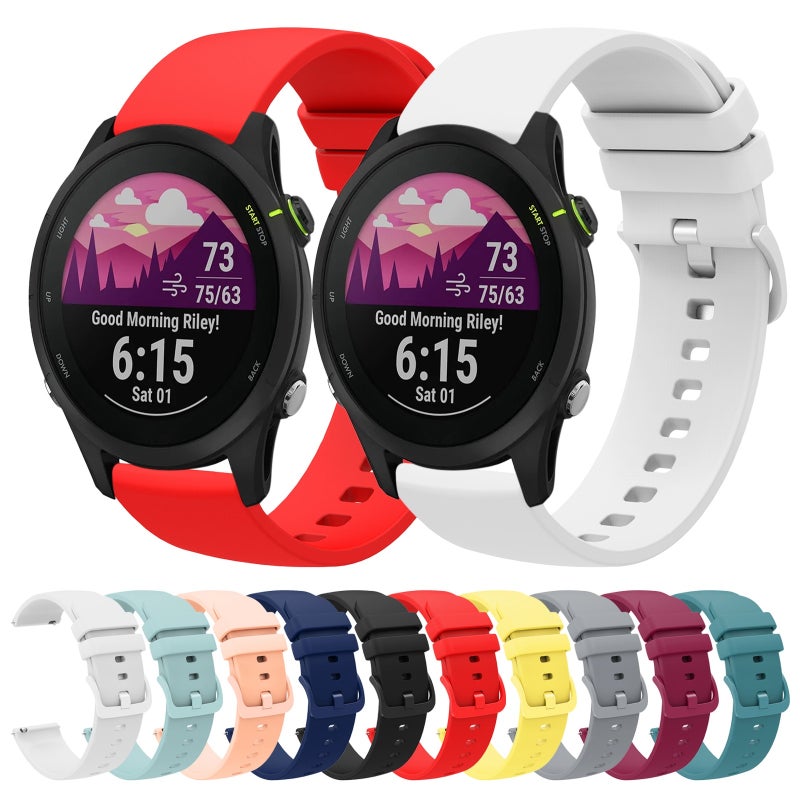 S-TOP For Garmin Forerunner 255S 18mm Solid Color Soft Silicone Watch Band(Yellow) - Image 3