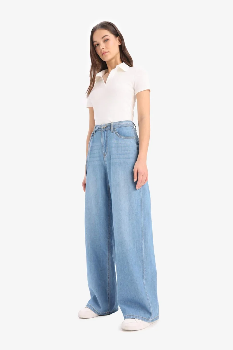 DeFacto Wide Leg High Waist Long Soft Jeans