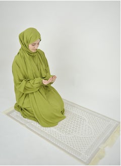 DAMAS COLLECTION One piece prayer dress for women made from cotton blend with the attached scarf - one piece prayer abaya with the attached scarf -prayer clothes women - prayer gown for women  - Image 5
