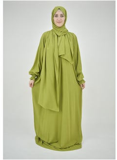 DAMAS COLLECTION One piece prayer dress for women made from cotton blend with the attached scarf - one piece prayer abaya with the attached scarf -prayer clothes women - prayer gown for women  - Image 4