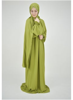 DAMAS COLLECTION One piece prayer dress for women made from cotton blend with the attached scarf - one piece prayer abaya with the attached scarf -prayer clothes women - prayer gown for women  - Image 3