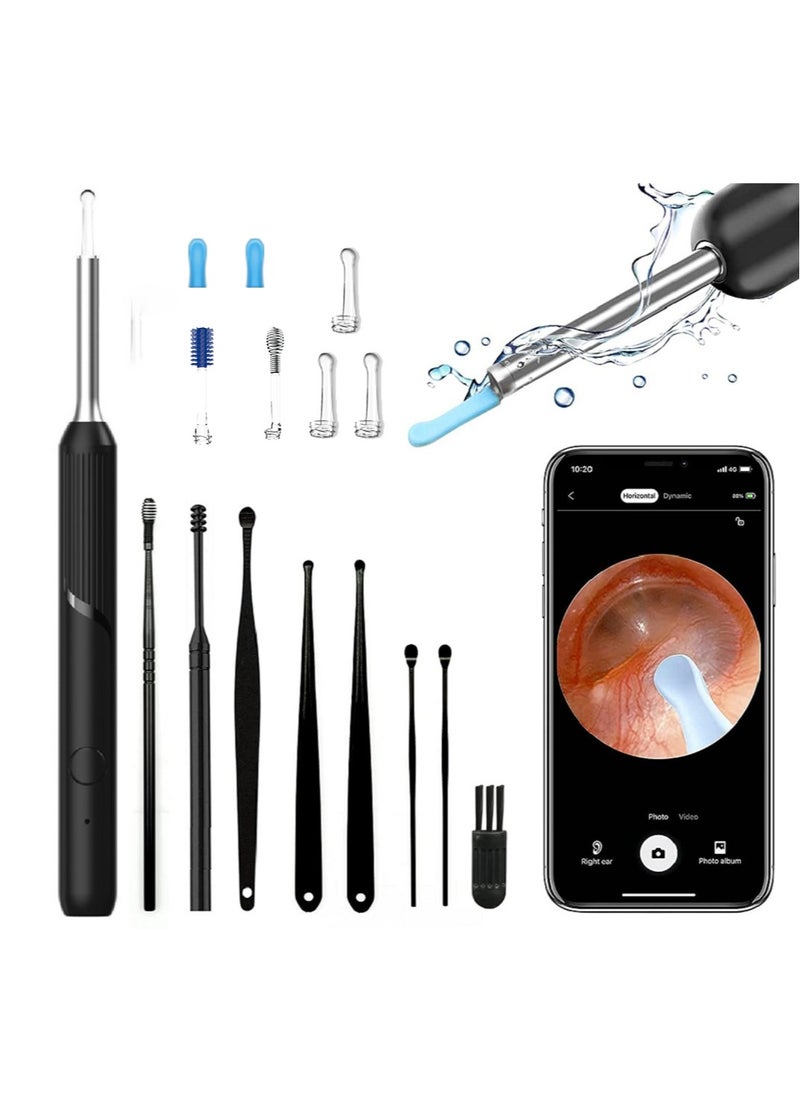 McDou Ear Cleaner Ear Wax Remover with Camera 1080P HD Earwax Removal Otoscope Tool Clean & Pick Wax Kit Wireless Compatibility with iPhone, iPad & Android Smart Phones – For Adults & Kids – Black (P50)  - Image 1