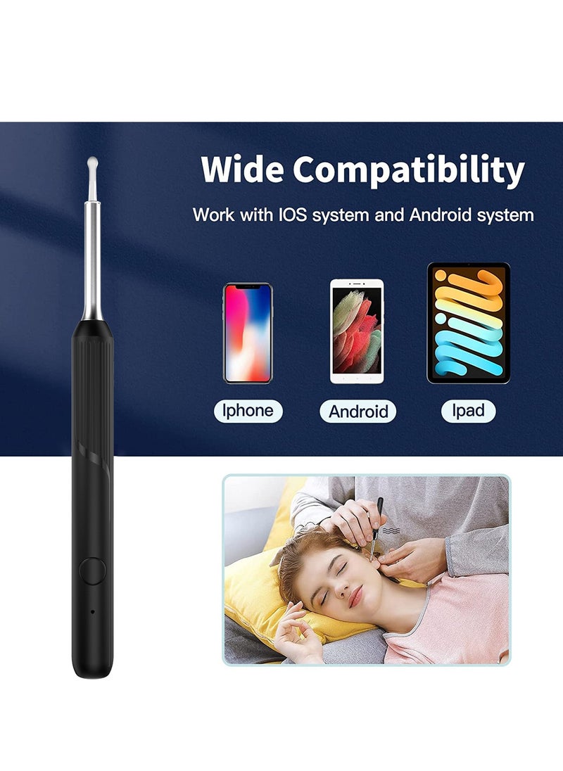 McDou Ear Cleaner Ear Wax Remover with Camera 1080P HD Earwax Removal Otoscope Tool Clean & Pick Wax Kit Wireless Compatibility with iPhone, iPad & Android Smart Phones – For Adults & Kids – Black (P50)  - Image 3