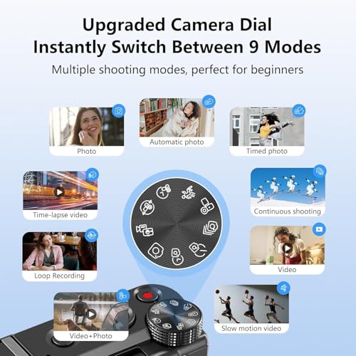 AiTechny 8K Digital Camera, 88MP Vlogging Camera for YouTube/Photography with 3" 180° Flip Screen, Fill Light, WiFi, Filters, Beauty Features Includes 32GB SD Card & 2 Batteries - Image 4