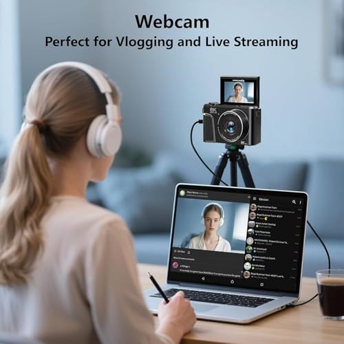 AiTechny 8K Digital Camera, 88MP Vlogging Camera for YouTube/Photography with 3" 180° Flip Screen, Fill Light, WiFi, Filters, Beauty Features Includes 32GB SD Card & 2 Batteries - Image 5