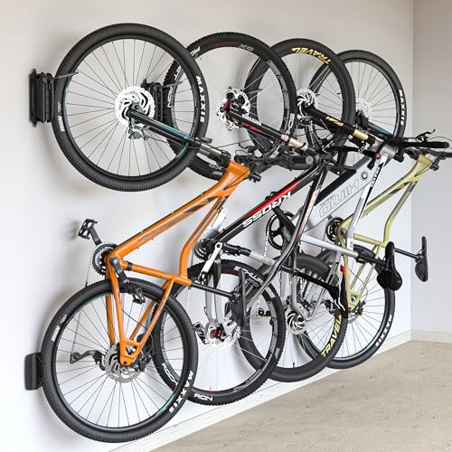 monTEK Swivel Bike Wall Mount – 4 Pack Garage Bike Hanger & Space-Saving Vertical Bike Rack for Garage & Apartment, Sturdy Bike Storage Hook Holds 66 lbs, Easy Installation & Scratch-Proof Design - Image 1