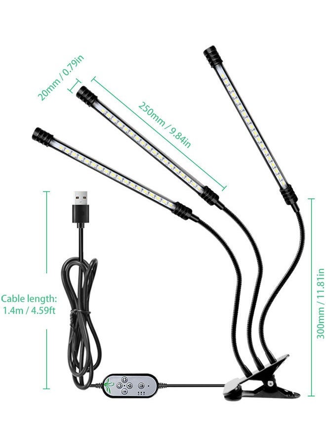 NIBEMINENT USB Powered Plant Grow LED Light Black 30x8x12cm  - Image 3