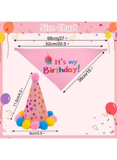 PUPTECK Dog Birthday Bandana Scarf With Cute Doggy Party Hat, Costume Decorations Supplies For Small Medium Large Dogs Boy Girl Outfit Gifts, Pink  - Image 3