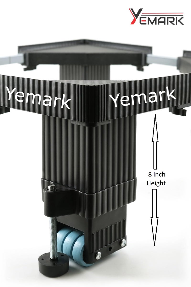 Yemark Good Height (8 Inch from Ground), Side Addustable 24 Wheel Heavy Duty Front/Top Load Fully Automatic Washing Machine Stand & Fridge Stand (Metal and Plastic)(Min -36cmx36cm,Max -76cmx76cm) - Image 5
