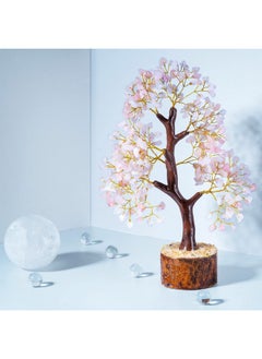 Crocon Rose Quartz Crystal Tree Of Life Handmade Gemstone Tree Chakra Tree Of Life Feng Shui Tree Decor Crystal Gifts Money Tree Bonsai Healing Crystal Tree Decor Spiritual Gifts Stone Tree  - Image 3