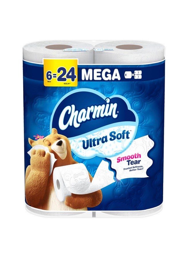 Charmin Ultra Soft Toilet Paper 6 Mega Rolls, 224 Sheets Per Roll, 1.5 pounds - Image 1