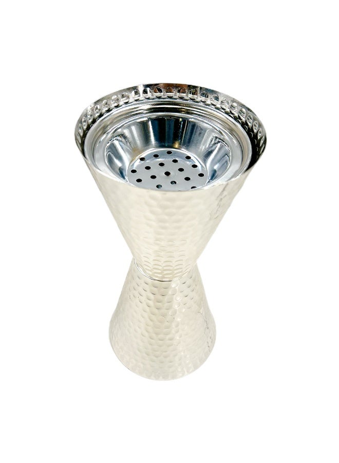 ABAQ Large silver cup-shaped incense burner - Image 1