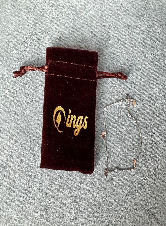 Qings Sterling Silver 925 Butterfly Anklet for Women Dainty Adjustable Foot Chain Summer Beach Jewelry for Wife Girlfriend Her - Image 2