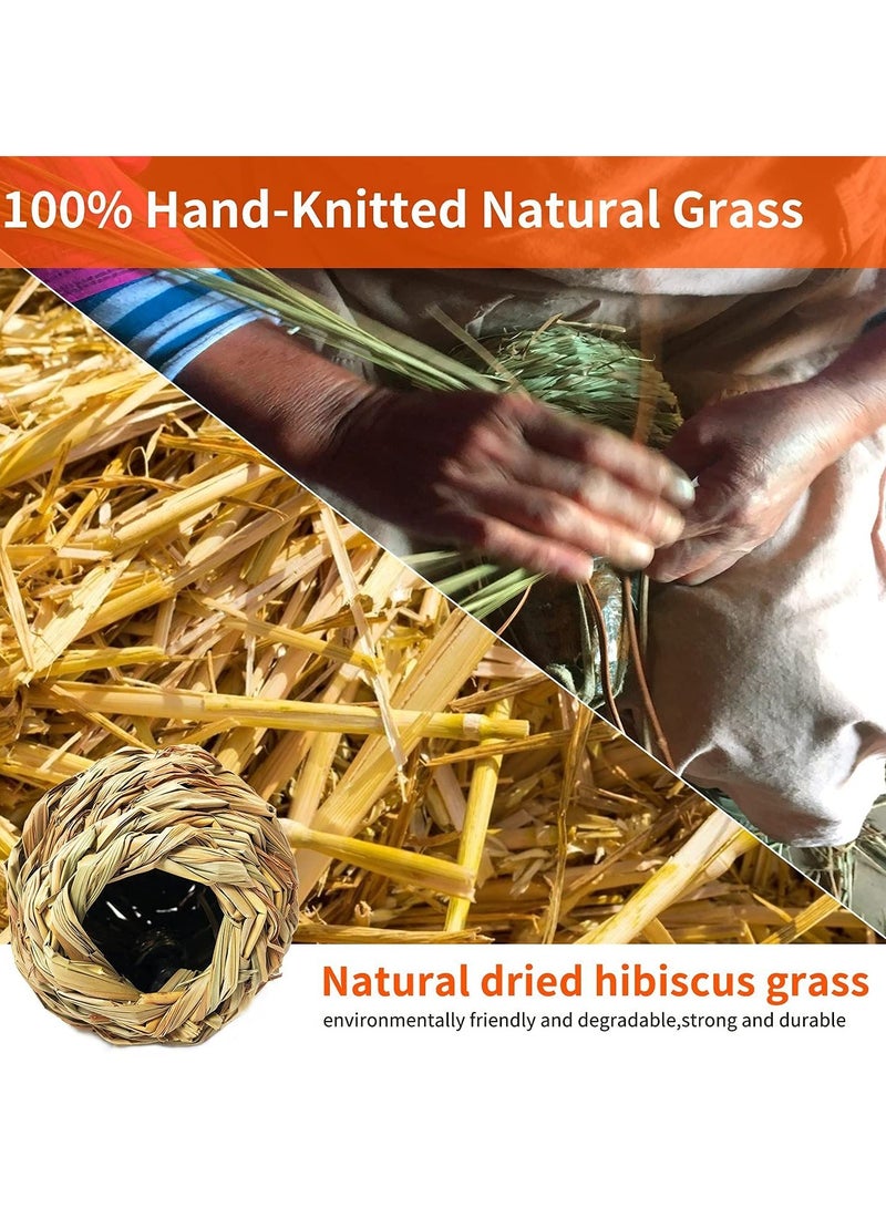 Barakah Pack Hanging Hummingbird Nest House for Outside, Ball Shape, Hand Woven, Durable Sturdy, Made of Natural Grass, Perfect for Garden Patio Lawn Office Indoor - Image 4