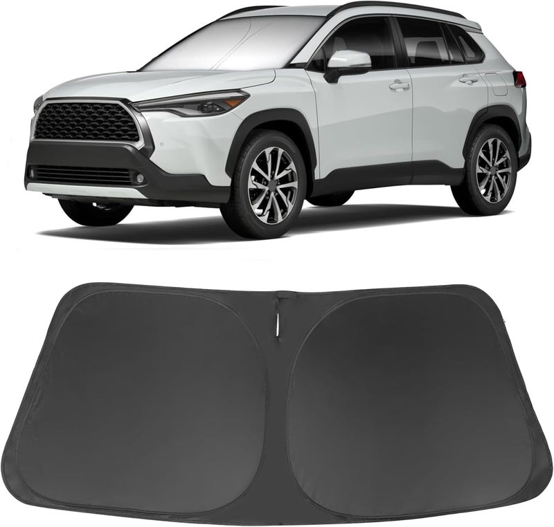 LHFLIVE Windshield Sun Shade Custom Fit for 2022 2023 2024 2025 2026 Toyota Corolla Cross(Not for Corolla) Accessories Foldable Sunshade Sun Blocker Protect Car from Sun Rays & Heat Damage Keep Car Cooler - Image 1