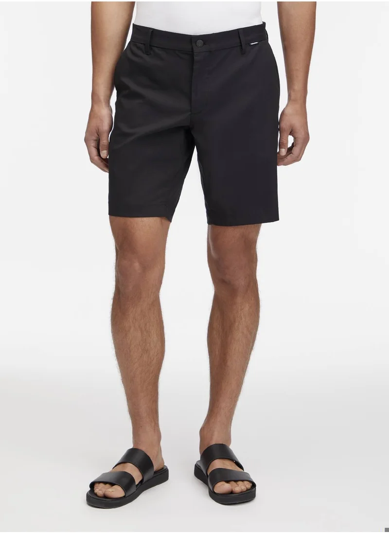 CALVIN KLEIN Men's Tech Co-Stretch Slim Chino Shorts - Cotton/ Polyamide, Black