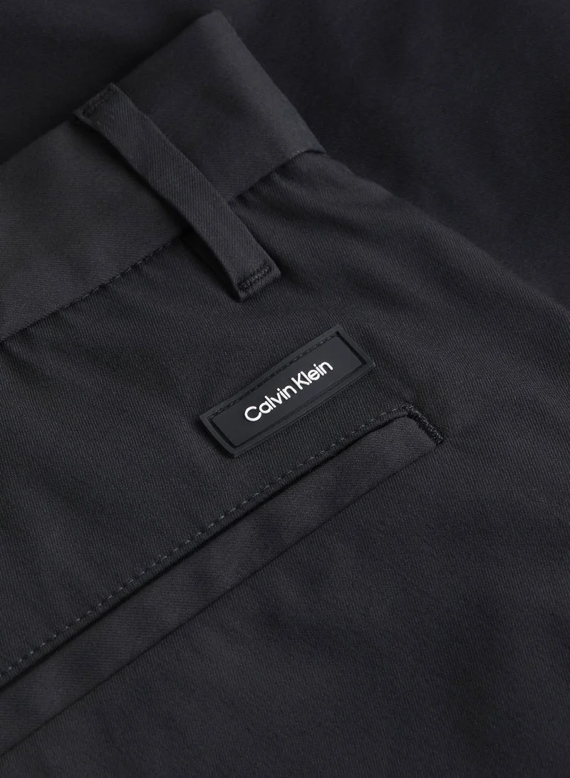 CALVIN KLEIN Men's Tech Co-Stretch Slim Chino Shorts - Cotton/ Polyamide, Black