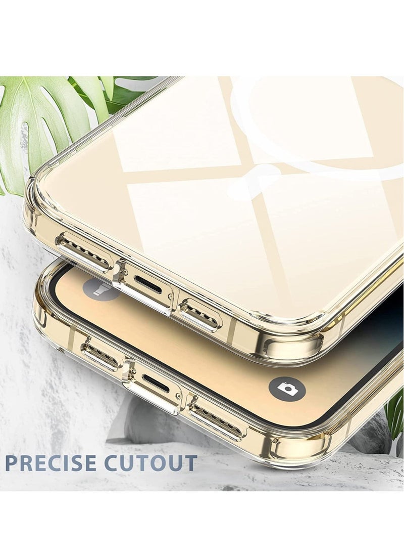 Raxoom Compatible with Magsafe for iPhone 14 Pro Max Clear Case 2022, Magnetic Crystal Transparent Cover Shockproof Protective Anti-Yellow Heavy Duty Bumper Shell for iPhone 14 Pro Max 6.7" - Clear - Image 5
