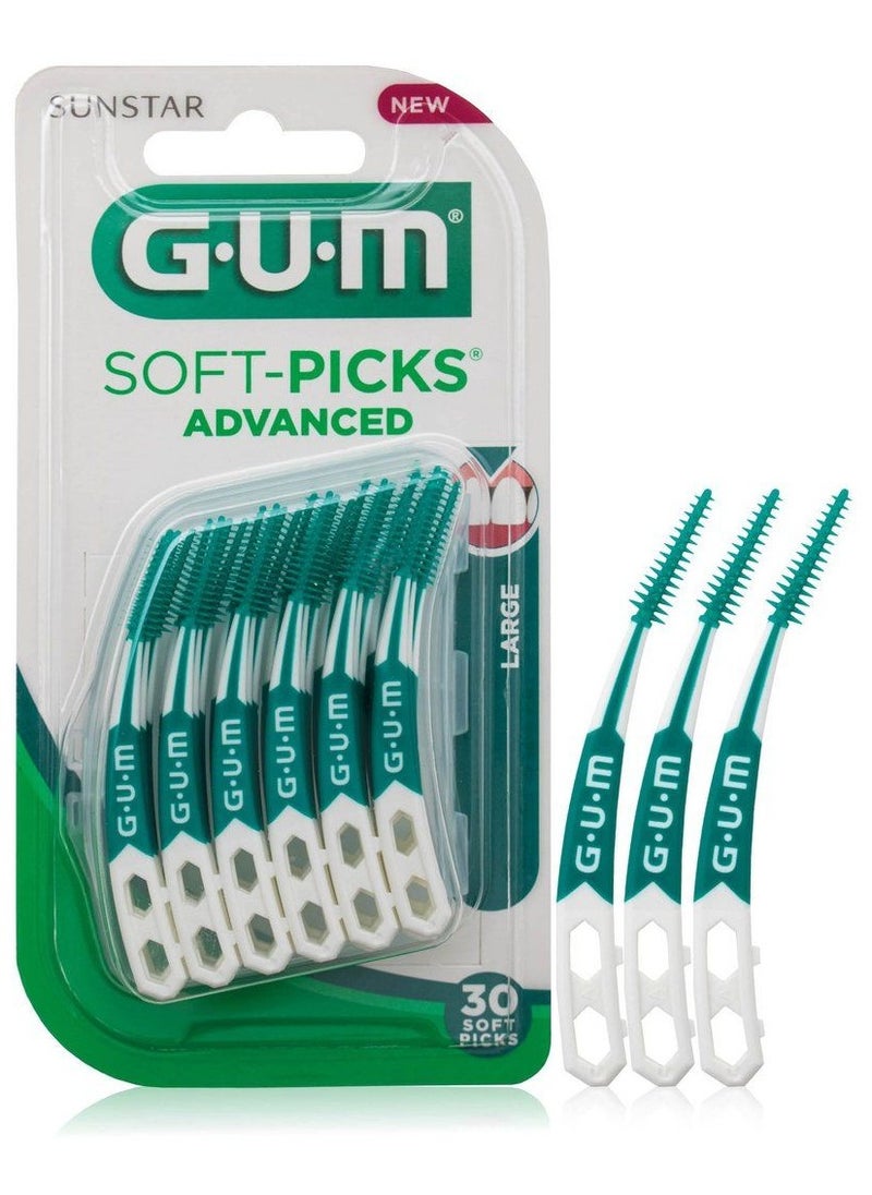 Gum Sunstar Soft Picks Advanced Large Dental Picks Gentle Interdental Cleaning for Plaque Removal & Gum Health Flexible Design for Sensitive Teeth Braces Crowns & Daily Oral Care  - Image 1