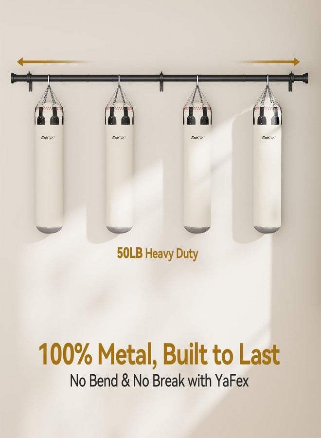 Yafex Curtain Rod 32-144 Inch, Heavy Duty 1 Inch Adjustable Curtain Rods for Windows, Black Extra Long Window Treatment Rods, Modern Design, Easy Installation - Image 3