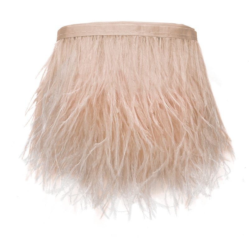 HaiMay HaiMay 3 Yards Gold Ostrich Feathers Fringe Trim Sewing Feather Trim Ribbon for Craft Clothes Accessories Latin Wedding Dress Home Party Costumes Decoration 46 Inch Width 