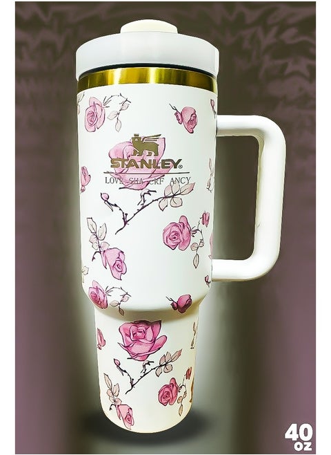 Stanley 40oz Tumbler Limited Edition Stainless Steel Travel Mug with Reusable Straw BPA Free and Eco Friendly Dishwasher Safe Design with Leakproof FlowState Lid Double Wall Insulation Keeps Beverages Hot for 16 Hours and Cold for 24 Hours Slim Base Fits Standard Car Cup Holders Ergonomic and Durable Handle for Easy Travel and Daily Use
