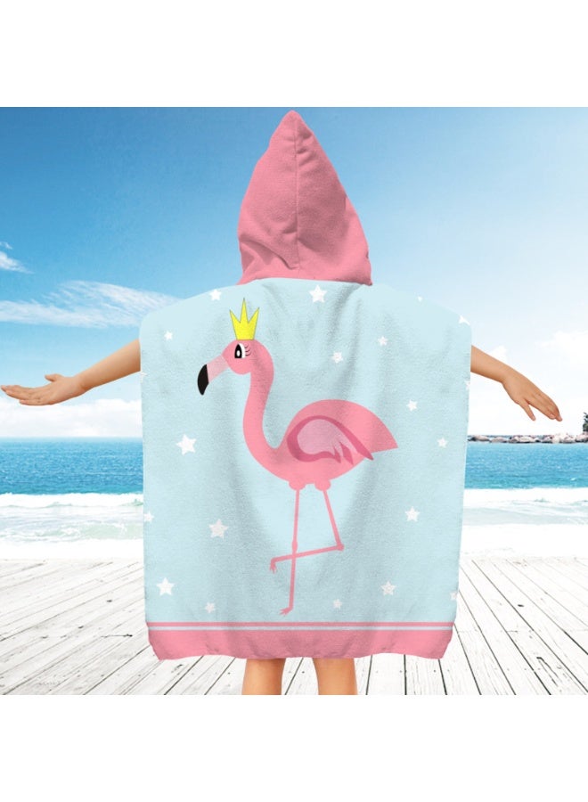 NIBEMINENT Kids Hooded Towel Cape - Microfiber Swim & Beach Bathrobe, Super Absorbent & Quick-Dry Towel for Children (60x60cm) - Image 1