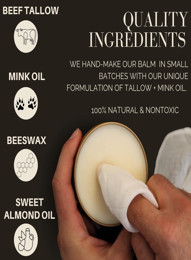 Amallow All Natural Leather Conditioner Balm - Made with Mink Oil, Tallow, & Beeswax, Protects, Softens Restores and Waterproofs Leather Shoes, Boots, Bags, Furniture (4 Oz) - Image 3