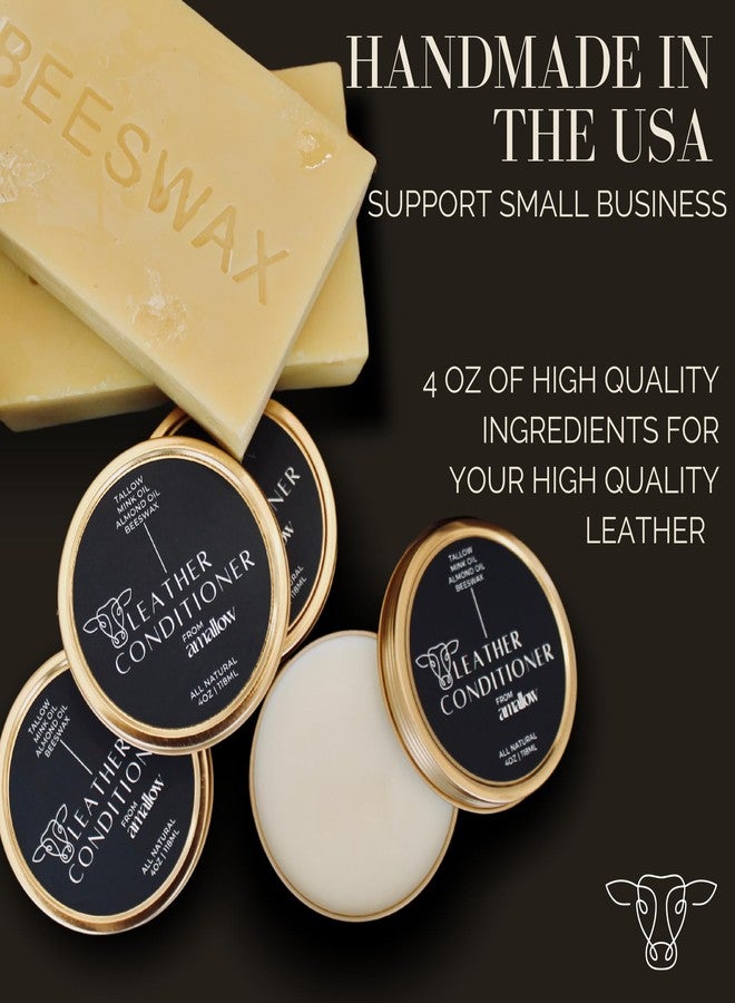 Amallow All Natural Leather Conditioner Balm - Made with Mink Oil, Tallow, & Beeswax, Protects, Softens Restores and Waterproofs Leather Shoes, Boots, Bags, Furniture (4 Oz) - Image 5