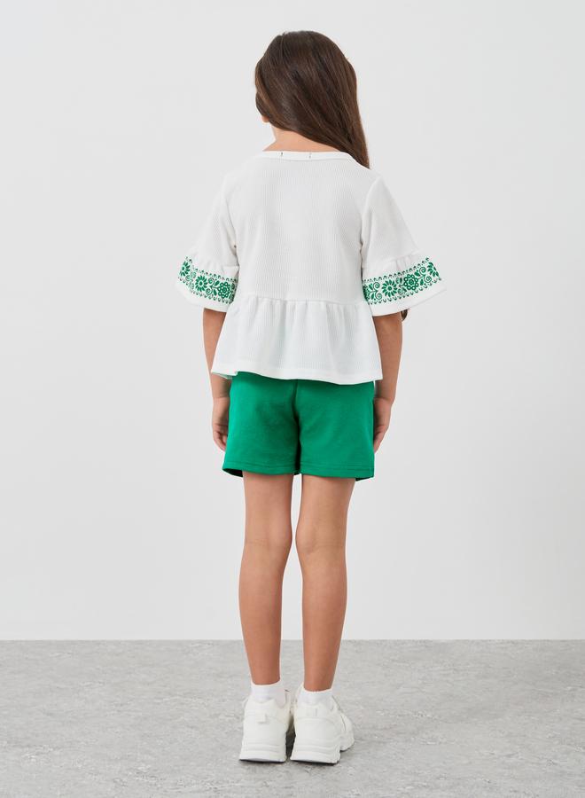 Styli Styli Printed Ruffled Hem Top and Shorts Set  - Image 4