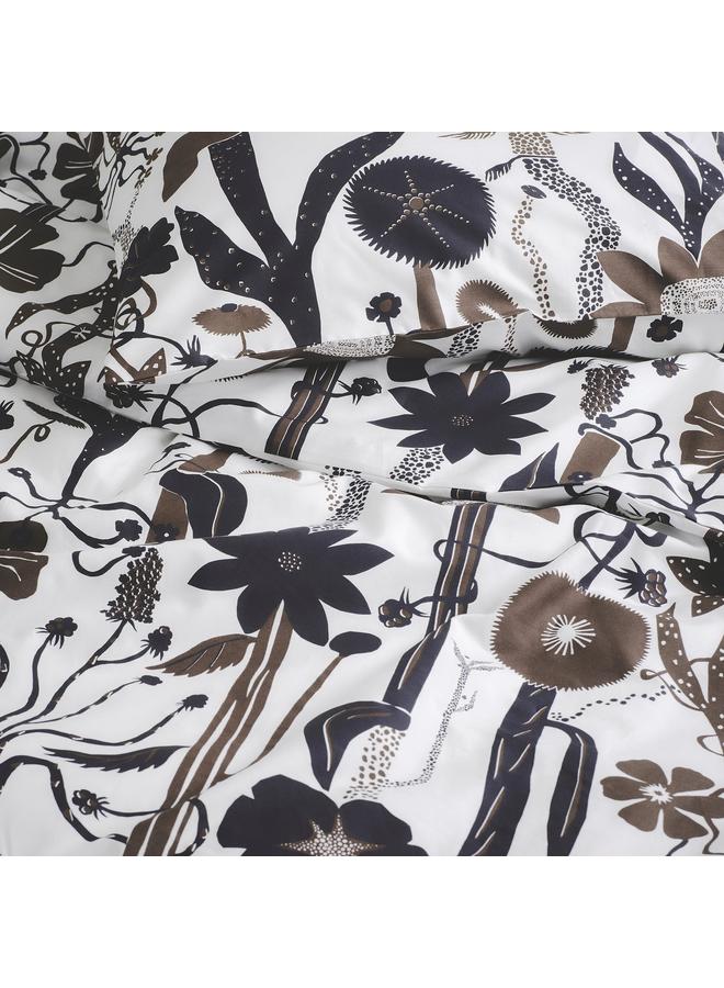 erorex Duvet Cover And 2 Pillowcases, White/Black/Brown, 240X220/50X80 Cm - Image 2