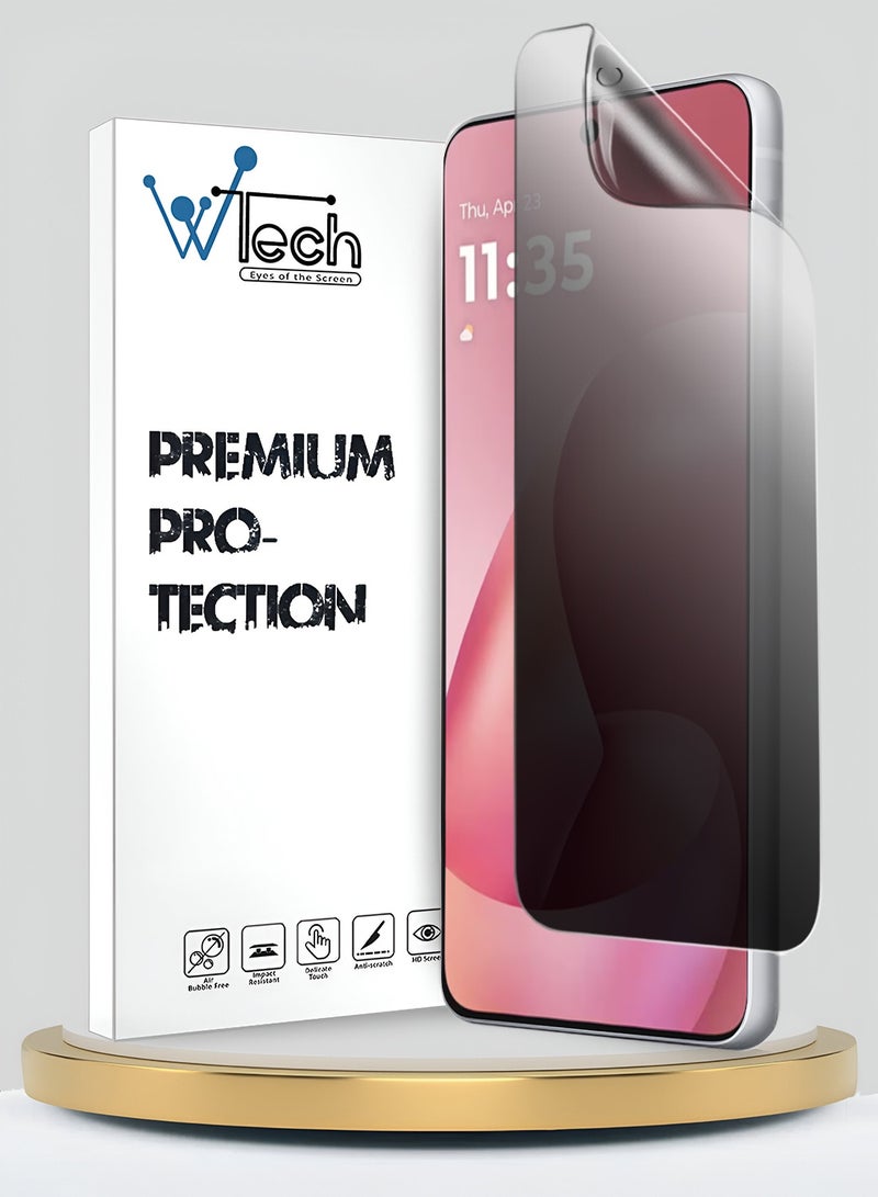 دبليو تيك حامي شاشة مرن ورقيق من هيدروجيل مضاد للتجسس / حماية الخصوصية لهاتف موتورولا موتو G57 باور 5G 2025 - شفاف (MSHFMP) - Image 1